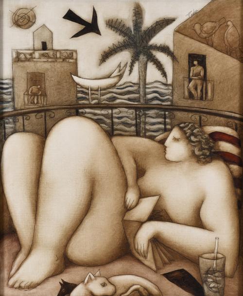 VÍCTOR PEDRA (1955). "SIESTA EN EL MAR".