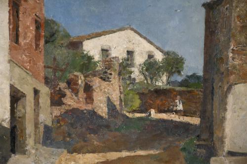 JOSEP MARIA MALLOL SUAZO (1910-1986). "CALLE DE PUEBLO", 19