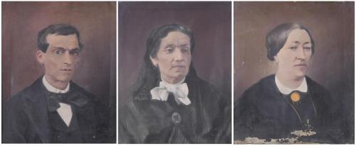 PAU ROIG CISA (1879-1955). Set of three portraits. 1898.