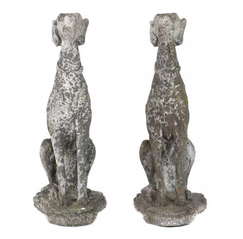 PAIR OF OUTDOOR GREYHOUNDS, 20TH CENTURY.