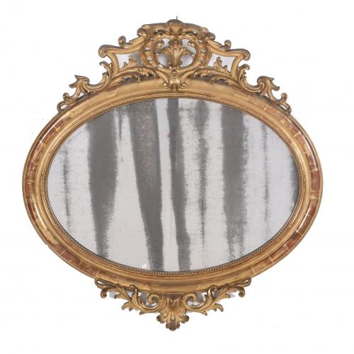 OVAL MIRROR. 20TH CENTURY.