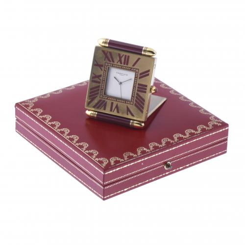 CARTIER. TRAVEL ALARM CLOCK, 20TH CENTURY. 