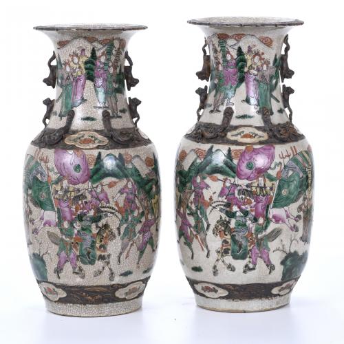 PAIR OF CHINESE NANKIN VASES, LATE 19TH CENTURY-EARLY 20TH 