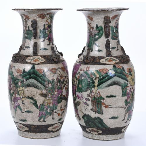 PAIR OF CHINESE NANKIN VASES, LATE 19TH CENTURY-EARLY 20TH 