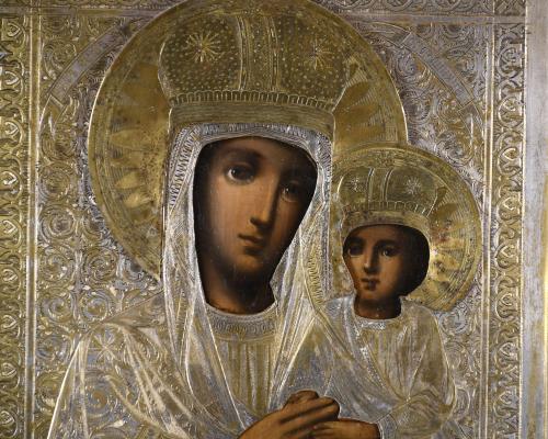 20TH CENTURY RUSSIAN SCHOOL. "MADONNA AND CHILD".