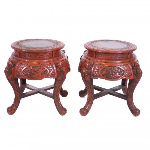 PAIR OF CHINESE PEDESTALS. 20TH CENTURY. 