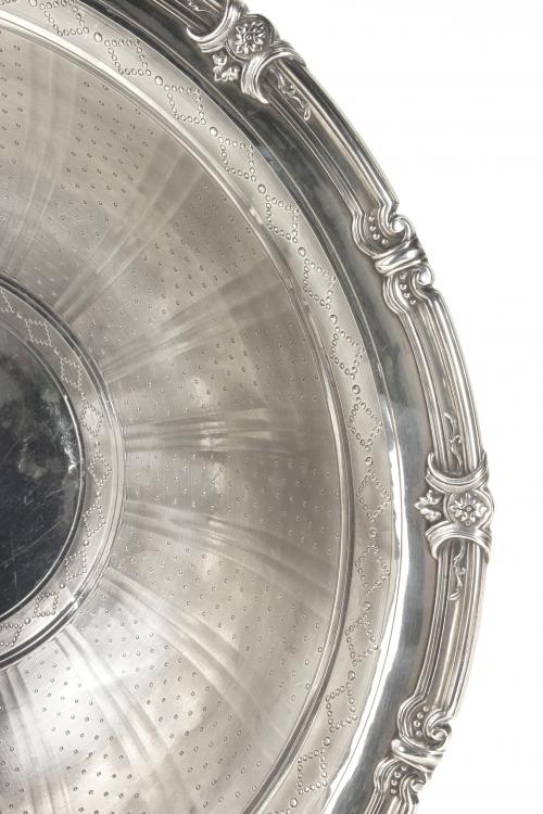 FRENCH SILVER JUG AND BASIN, SECOND HALF 19TH CENTURY.