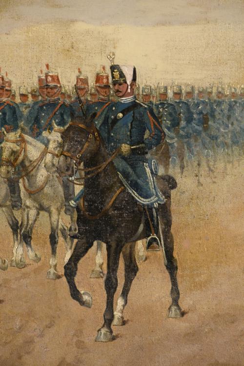 ENRIQUE GÓMEZ MARTÍN (XIX-XX) "DESFILE MILITAR".