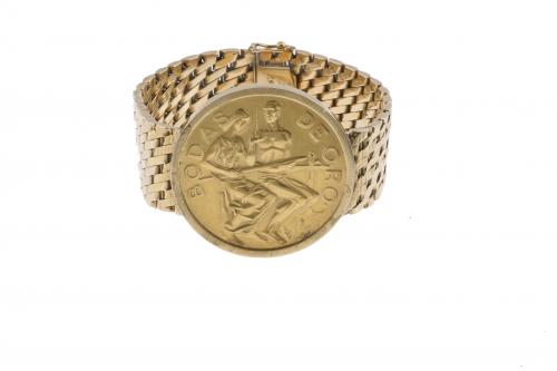 BRAZALETE CON MEDALLA CONMEMORATIVA BODAS DE ORO.