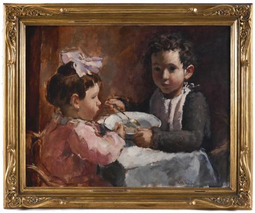 ANTONI VILA ARRUFAT (1896-1989). "CHILDREN EATING", 1936.