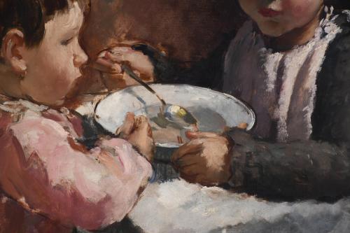 ANTONI VILA ARRUFAT (1896-1989). "CHILDREN EATING", 1936.