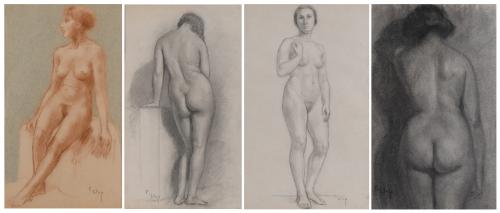 FRANCISCO LLOP MARQUES (1875-1970). "ESTUDIOS DE DESNUDOS FEMENINOS".