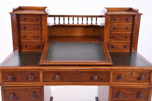 ENGLISH "DICKENS" DESK, 20TH CENTURY.