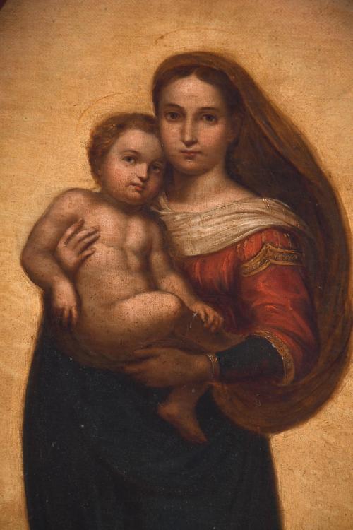 ESCUELA ITALIANA, SIGLO XVIII. "MADONNA SIXTINA".