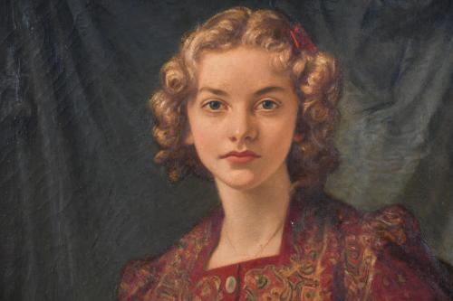 PETER ALEXANDER HAY (1866-1952). "PORTRAIT OF A GIRL", 1939.