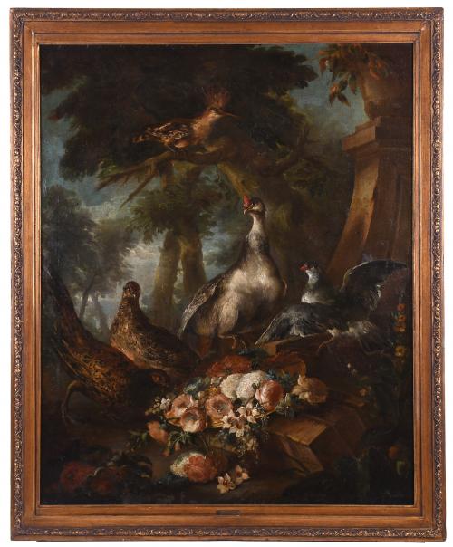 ATTRIBUTED TO JEAN-BAPTISTE OUDRY (1686-1755) "BIRDS AND FL