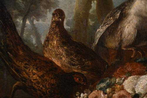 ATTRIBUTED TO JEAN-BAPTISTE OUDRY (1686-1755) "BIRDS AND FL