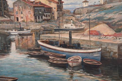 JOSÉ TOVA VILLALBA (1871-1923).  "FISHING PORT", Llanes, As