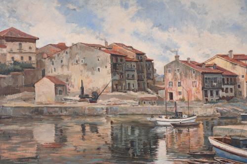 JOSÉ TOVA VILLALBA (1871-1923).  "FISHING PORT", Llanes, As