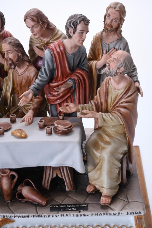 CAPODIMONTE.  FIGURAL GROUP "L&#39;ULTIMA CENA", CIRCA 1980. 