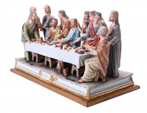 CAPODIMONTE.  FIGURAL GROUP "L&#39;ULTIMA CENA", CIRCA 1980. 