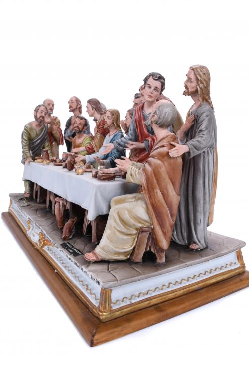 CAPODIMONTE.  FIGURAL GROUP "L&#39;ULTIMA CENA", CIRCA 1980. 