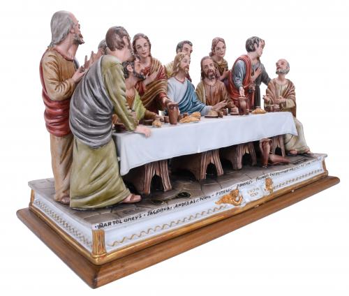 CAPODIMONTE.  FIGURAL GROUP "L&#39;ULTIMA CENA", CIRCA 1980. 