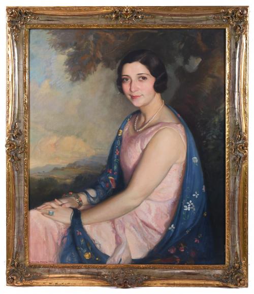 VÍCTOR MOYA CALVO (1889-1972).  "RETRATO DE LA SRA. CASANEL