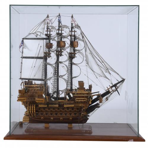 MAQUETA DE GALEÓN INGLÉS, FIN SIGLO XX. 