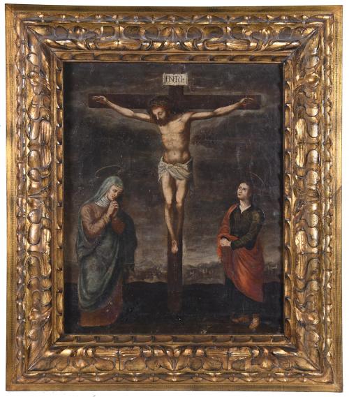 ESCUELA CANARIA, SIGLO XVIII. "CRISTO CRUCIFICADO CON LA VI