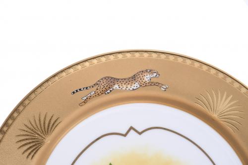 LYNN CHASE DESIGNS. JUEGO DE PLATOS MODELO "GOLDEN CHEETAH"