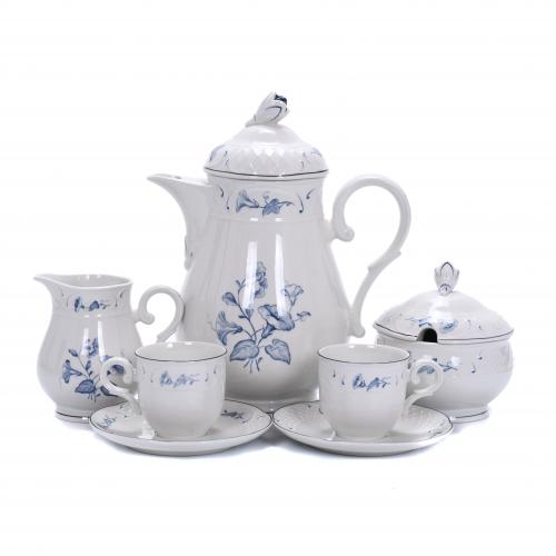 VILLEROY & BOCH. JUEGO DE CAFÉ MODELO "VAL BLEU". 