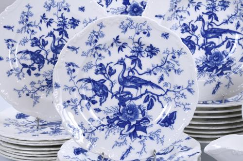 COALPORT. ENGLISH TABLEWARE, "CAIRO BLUE" MODEL, 20TH CENTU