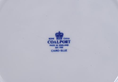 COALPORT. ENGLISH TABLEWARE, "CAIRO BLUE" MODEL, 20TH CENTU