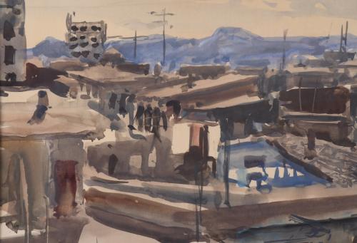 CEFERINO OLIVÉ (1907-1995).  "VISTA URBANA", 1978.