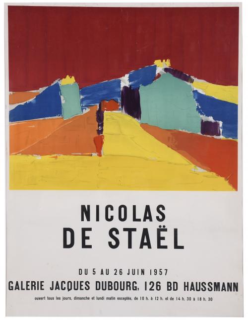 DESPUÉS DE NICOLAS DE STAËL . Cartel Exposición- Galerie Jacques Dubourg, 1957.