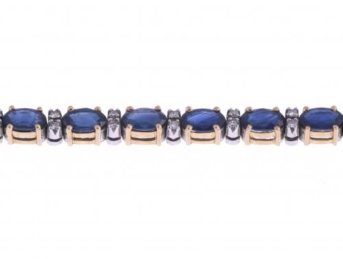 RIVIÈRE BRACELET WITH SAPPHIRES AND DIAMONDS.