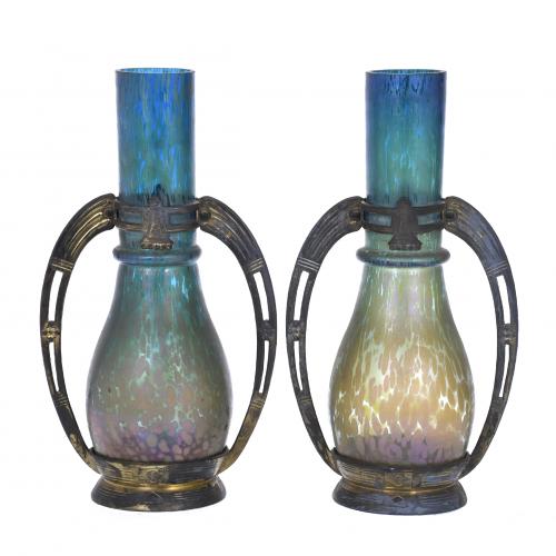 LOETZ MANUFACTURE. PAIR OF JUGENDSTIL VASES, CIRCA 1895.