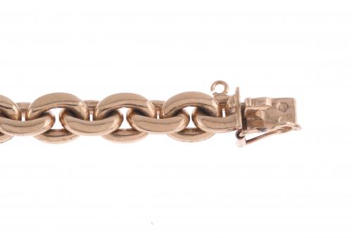 CHAIN BRACELET WITH BRAIDED LINKS.