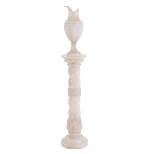 DECORATIVE COLUMN WITH ALABASTER JUG, 20TH CENTURY. 