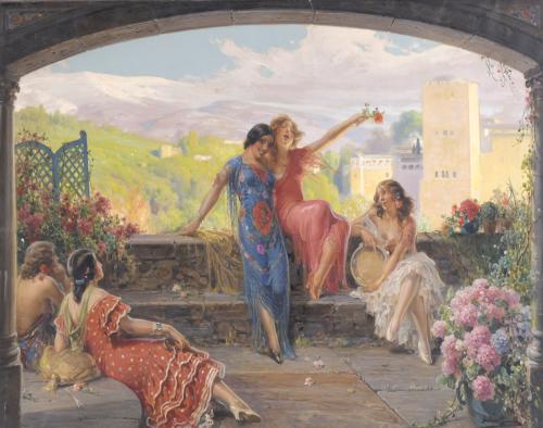 704-JULIO BORRELL (1877-1957). "GITANAS DE GRANADA".