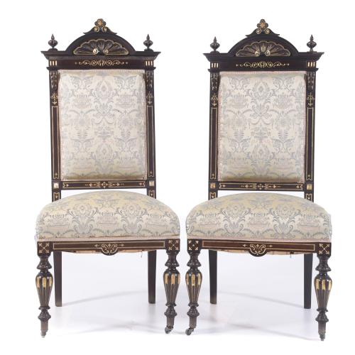 SEVEN ALPHONSINE PERIOD CHAIRS.