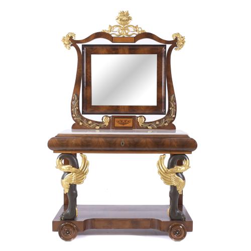 584-FERDINAND CATALAN CONSOLE WITH MIRROR, CIRCA 1820.