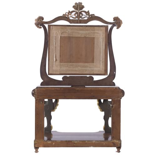 FERDINAND CATALAN CONSOLE WITH MIRROR, CIRCA 1820.