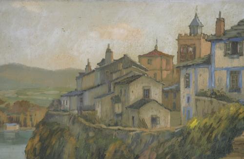  FRANCISCO PLANAS DORIA (1879-1955).  "PAISAJE COSTERO".