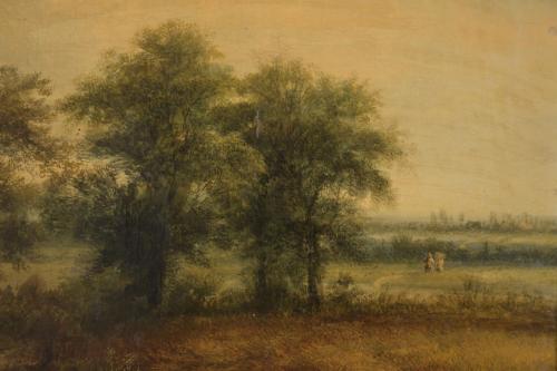 WALTER WATTS (1776-1842) "LANDSCAPE WITH FIGURES" .