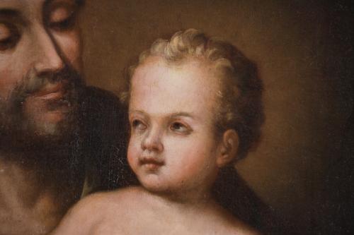 18TH CENTURY, SPANISH SCHOOL. "SAINT JOSEPH AND THE CHILD".