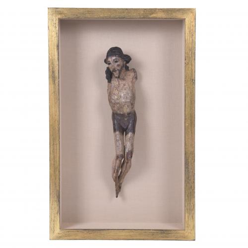 17TH CENTURY FRENCH SCHOOL. CRUCIFIED CHRIST CARVING.