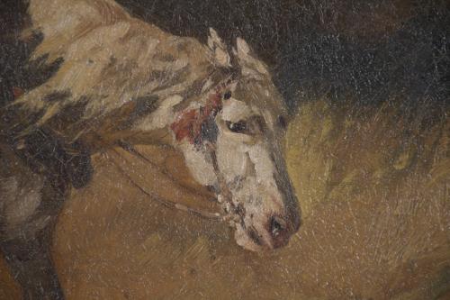 HENRY SCHOUTEN (1857/64-1927).  "CABALLOS LABRANDO".