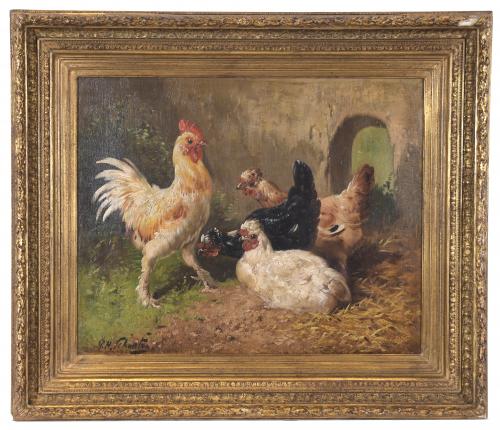 PAUL H. SHOUTEN (1860-1922). "HENS".